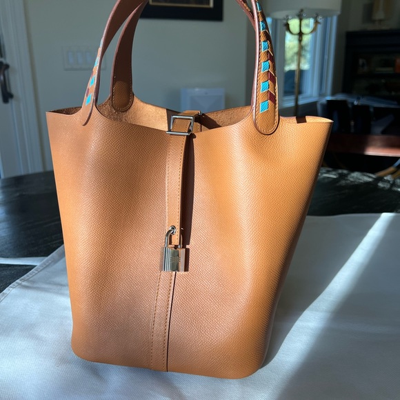 Hermes 2019 limited edition Tressage Gold Epsom Picotin MM - Picture 5 of 12